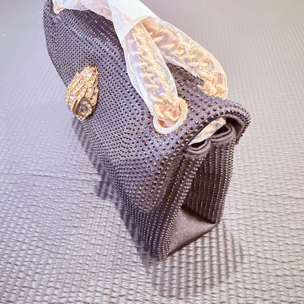 Kurt Geiger Black and Gold Beaded Clutch - Picture 3 of 11